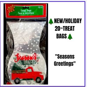 🥳🟩🌲NEW/20 TREAT BAGS  "SEASONS GREETINGS"